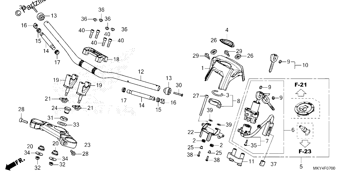 Diagrama de HANDLEBAR TOP BRIDGE 1
