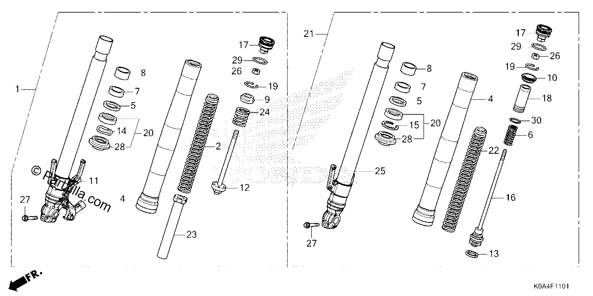 Diagrama de FRONT FORK 2