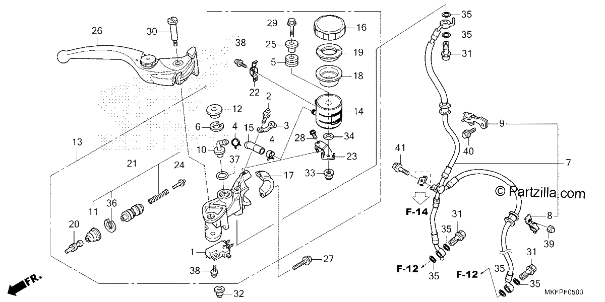 Diagrama de FRONT BRAKE MASTER CYLINDER