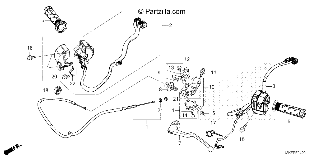 Diagrama de HANDLE LEVER SWITCH CABLE