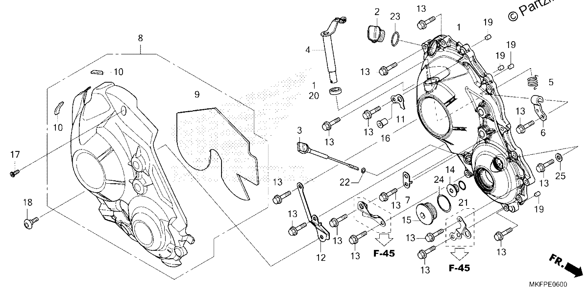 Diagrama de RIGHT CRANKCASE COVER