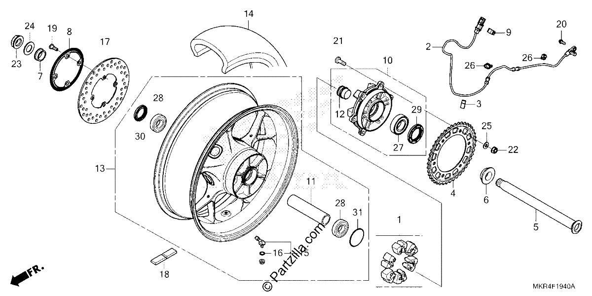 Diagrama de REAR WHEEL