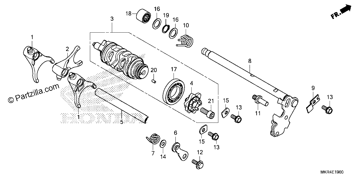 Diagrama de GEARSHIFT DRUM