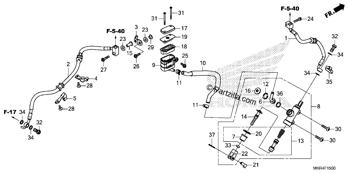 Diagrama de REAR BRAKE MASTER CYLINDER