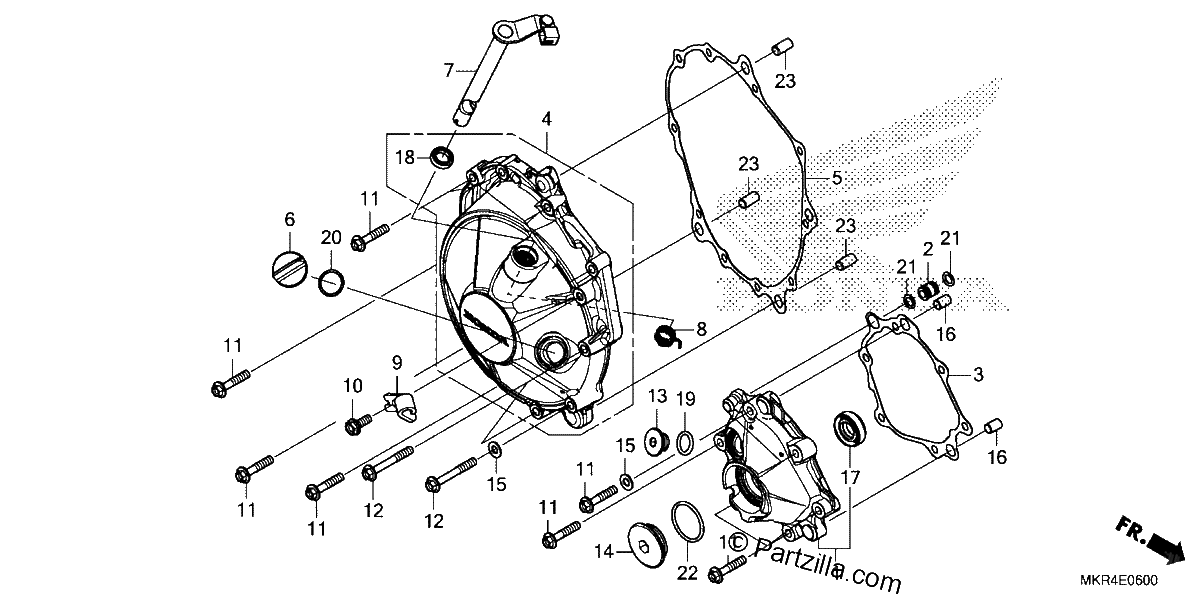 Diagrama de RIGHT CRANKCASE COVER