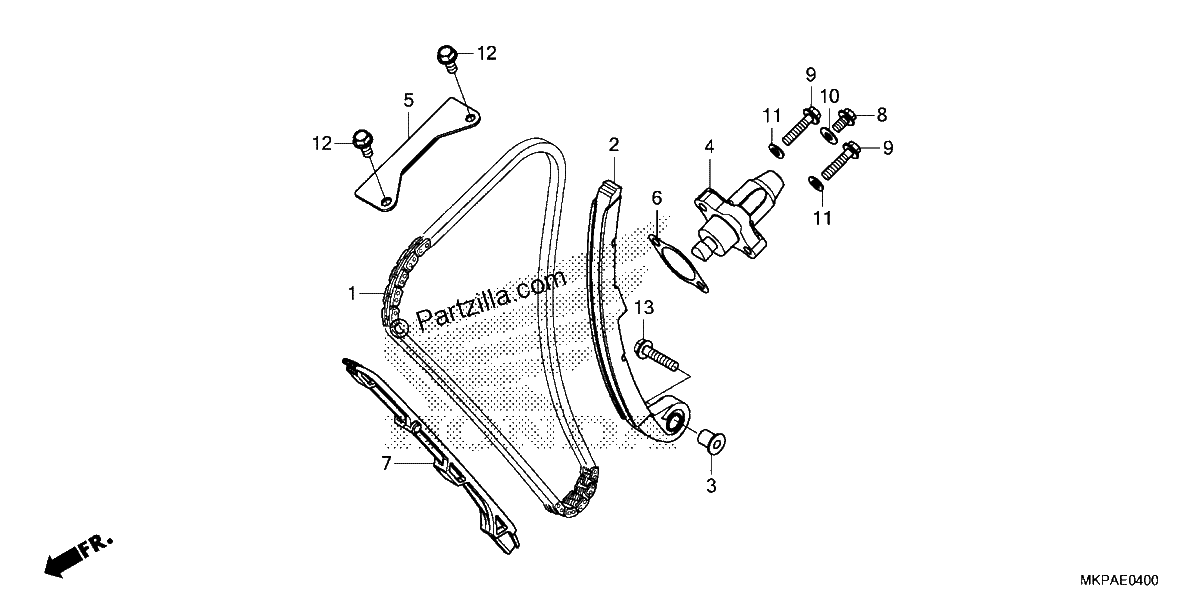 Diagrama de CAM CHAIN TENSIONER