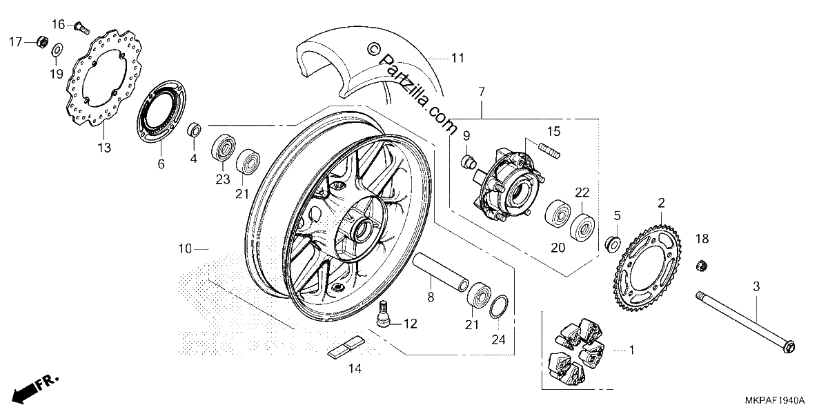 Diagrama de REAR WHEEL