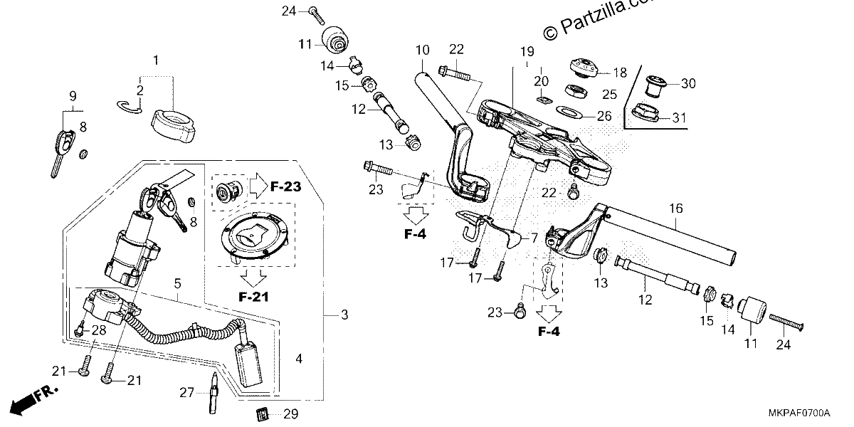 Diagrama de HANDLEBAR TOP BRIDGE