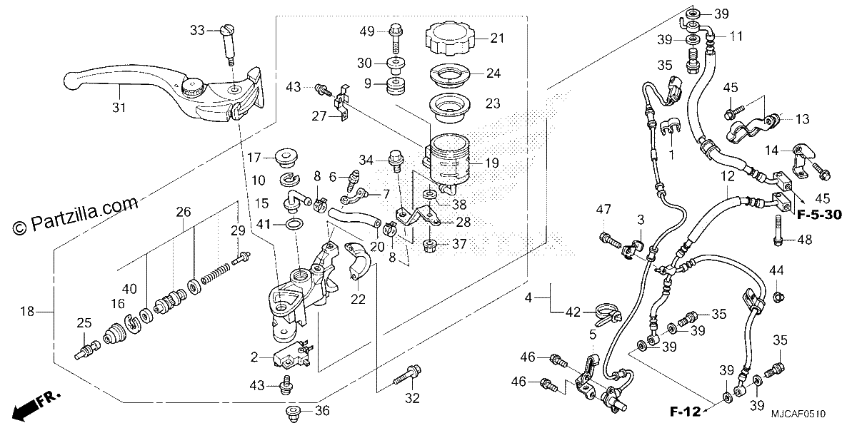 Diagrama de FRONT BRAKE MASTER CYLINDER 2