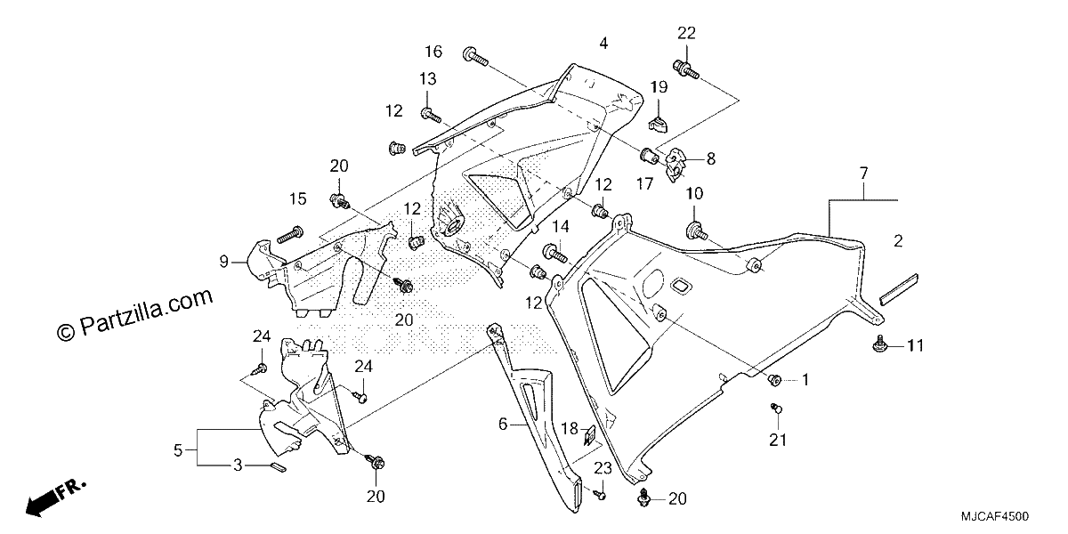 Diagrama de MIDDLE COWL LOWER COWL 1