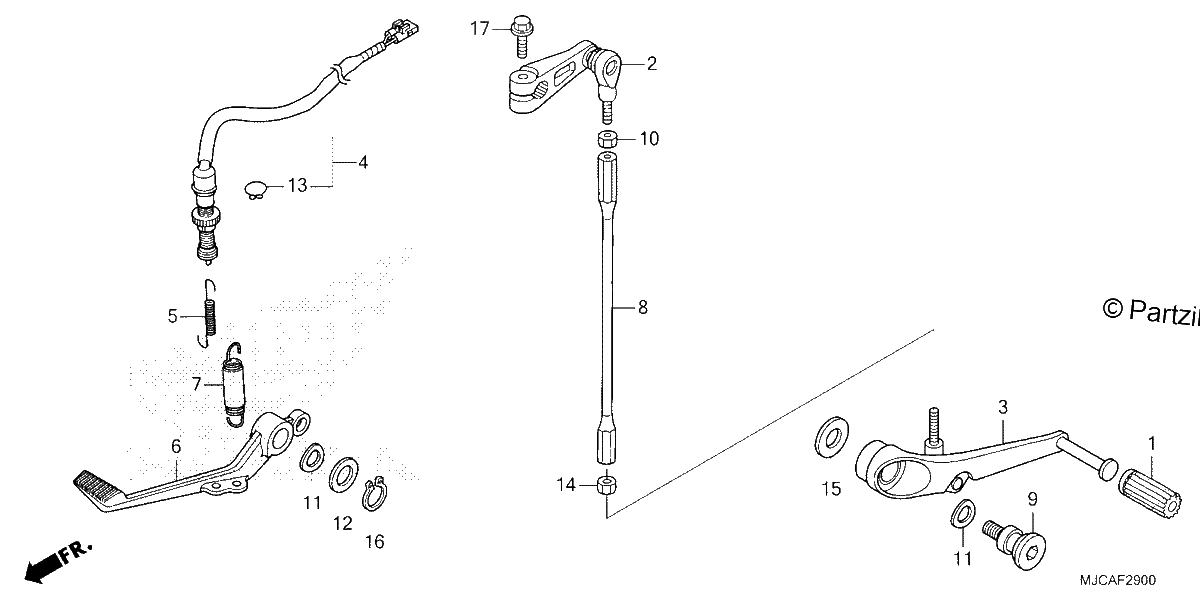 Diagrama de BRAKE PEDAL CHANGE PEDAL