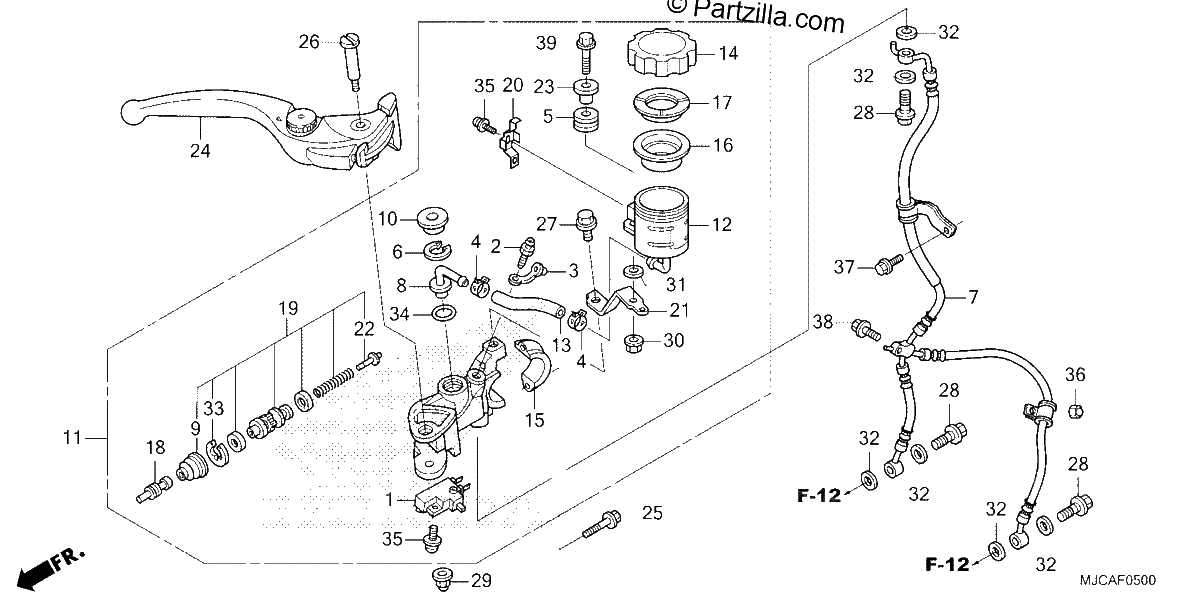 Diagrama de FRONT BRAKE MASTER CYLINDER 1