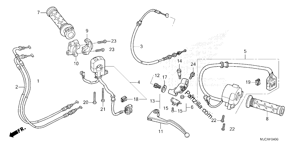 Diagrama de HANDLE LEVER SWITCH CABLE