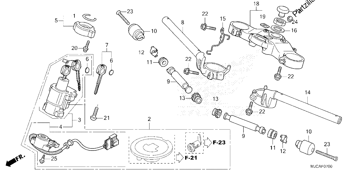 Diagrama de HANDLEBAR TOP BRIDGE