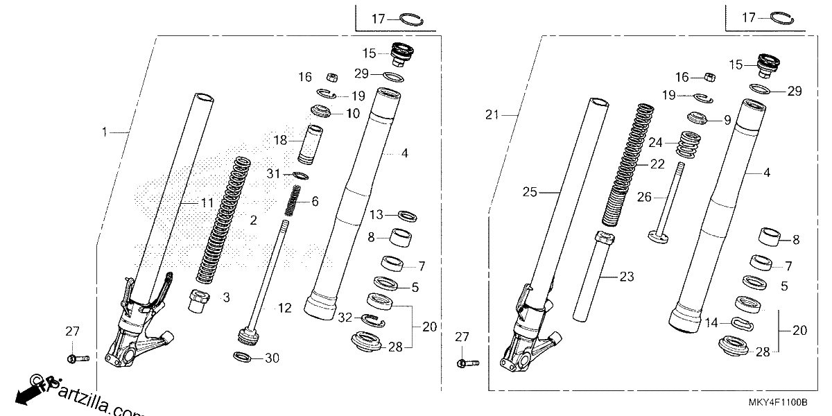 Diagrama de FRONT FORK