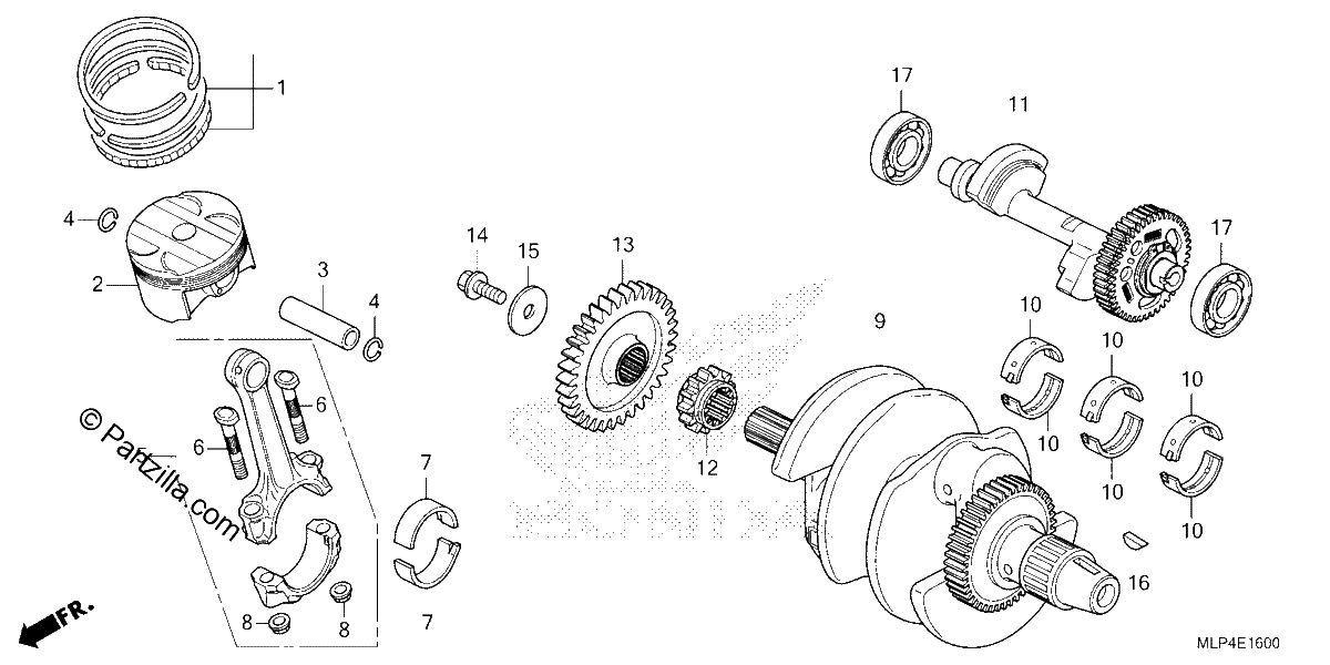 Diagrama de CRANKSHAFT PISTON