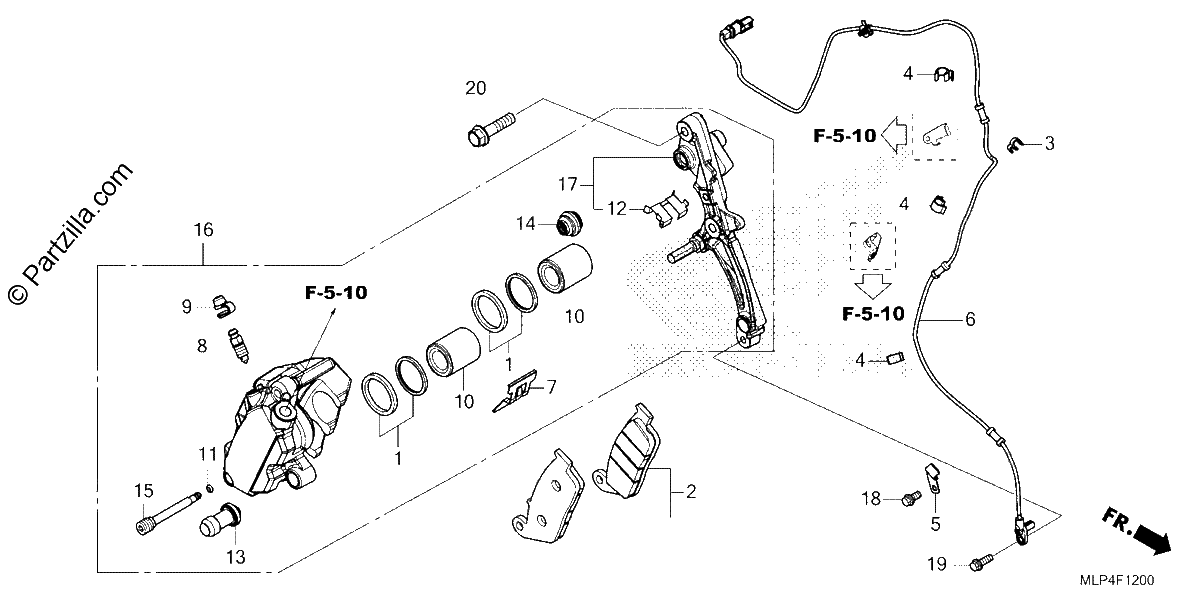 Diagrama de FRONT BRAKE CALIPER