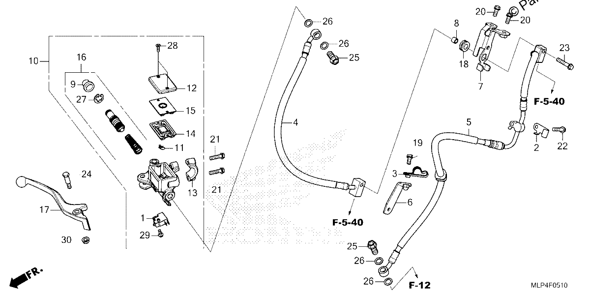 Diagrama de FRONT BRAKE MASTER CYLINDER
