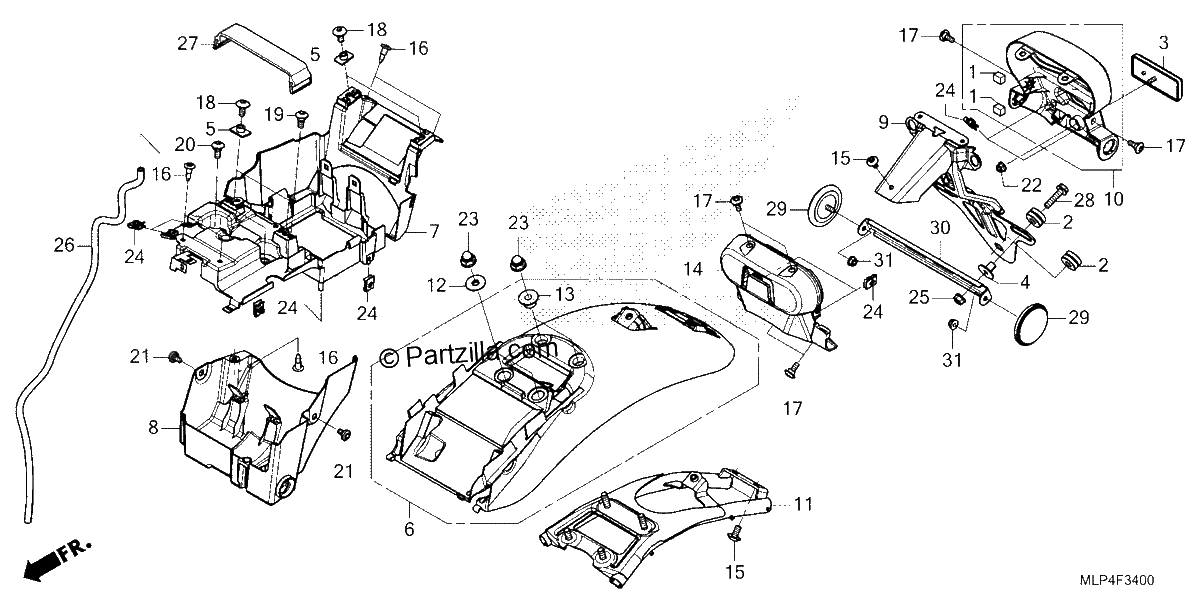 Diagrama de REAR FENDER