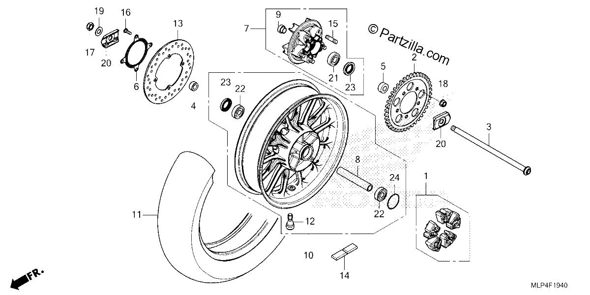 Diagrama de REAR WHEEL