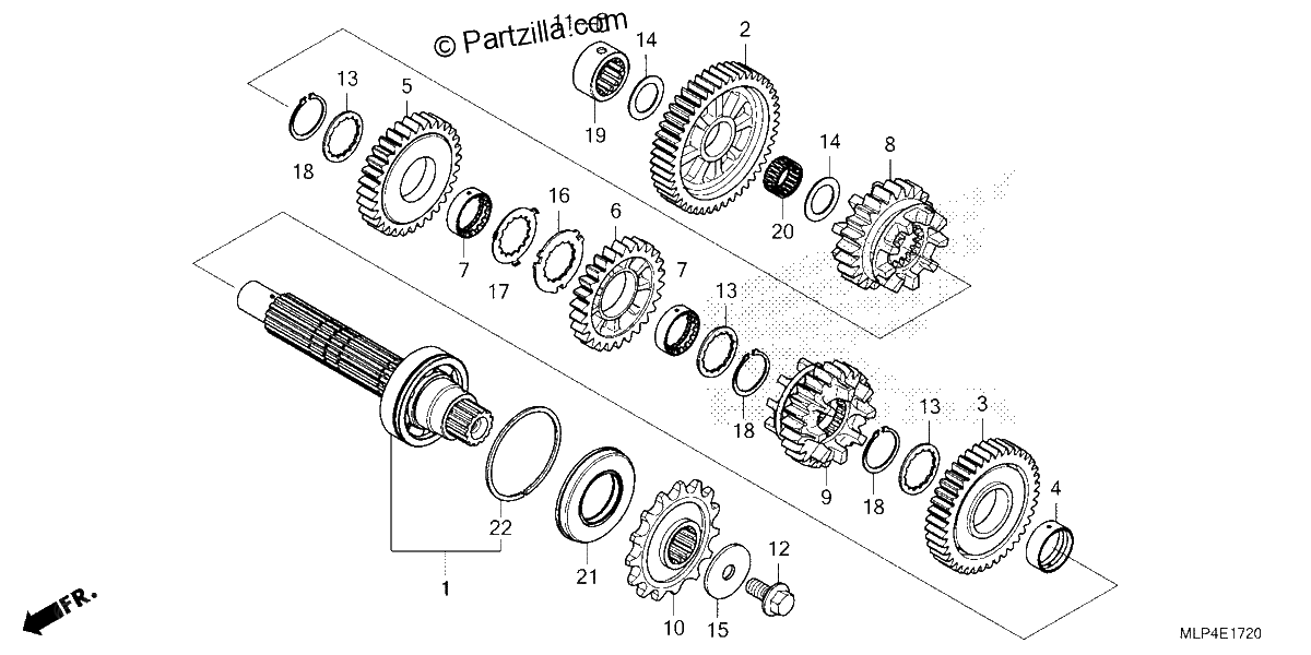 Diagrama de TRANSMISSION COUNTERSHAFT