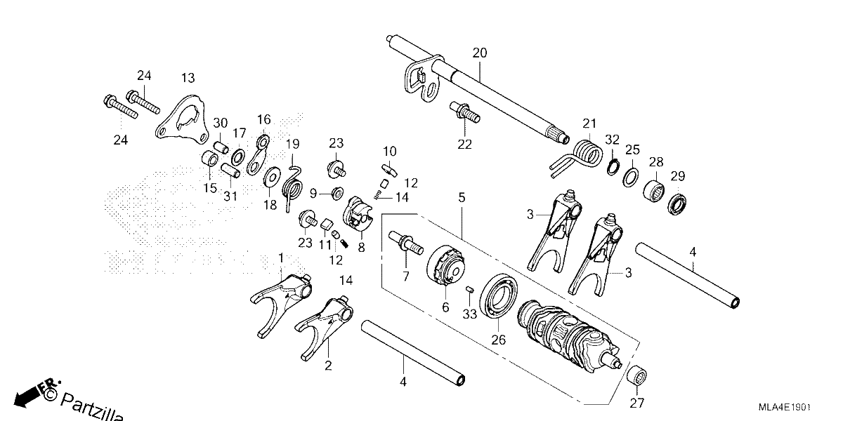 Diagrama de GEARSHIFT DRUM 2