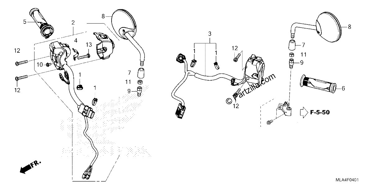 Diagrama de HANDLE SWITCH MIRROR