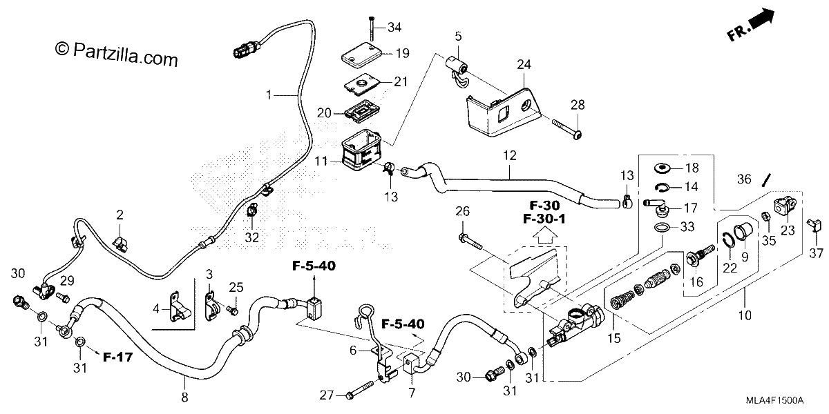 Diagrama de REAR BRAKE MASTER CYLINDER
