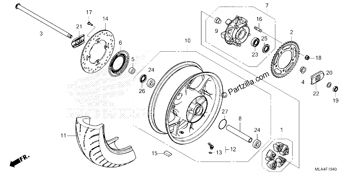 Diagrama de REAR WHEEL