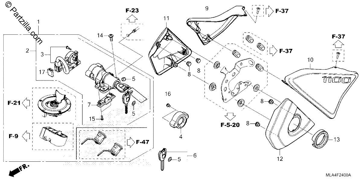 Diagrama de SIDE COVER COMBINATION SWITCH