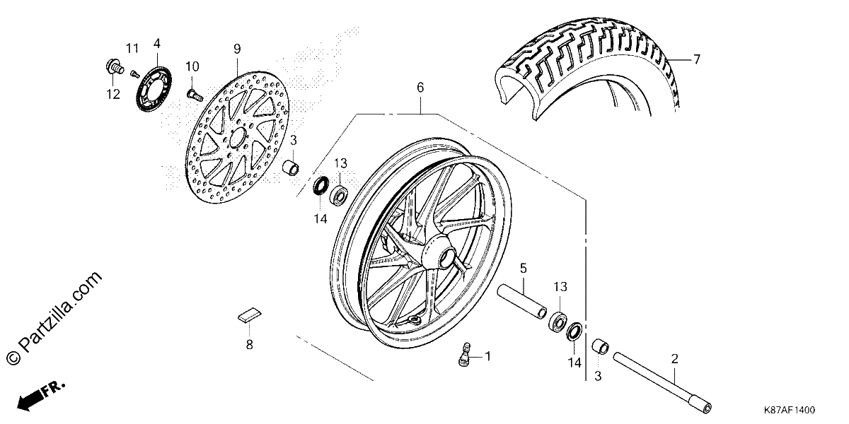 Diagrama de FRONT WHEEL