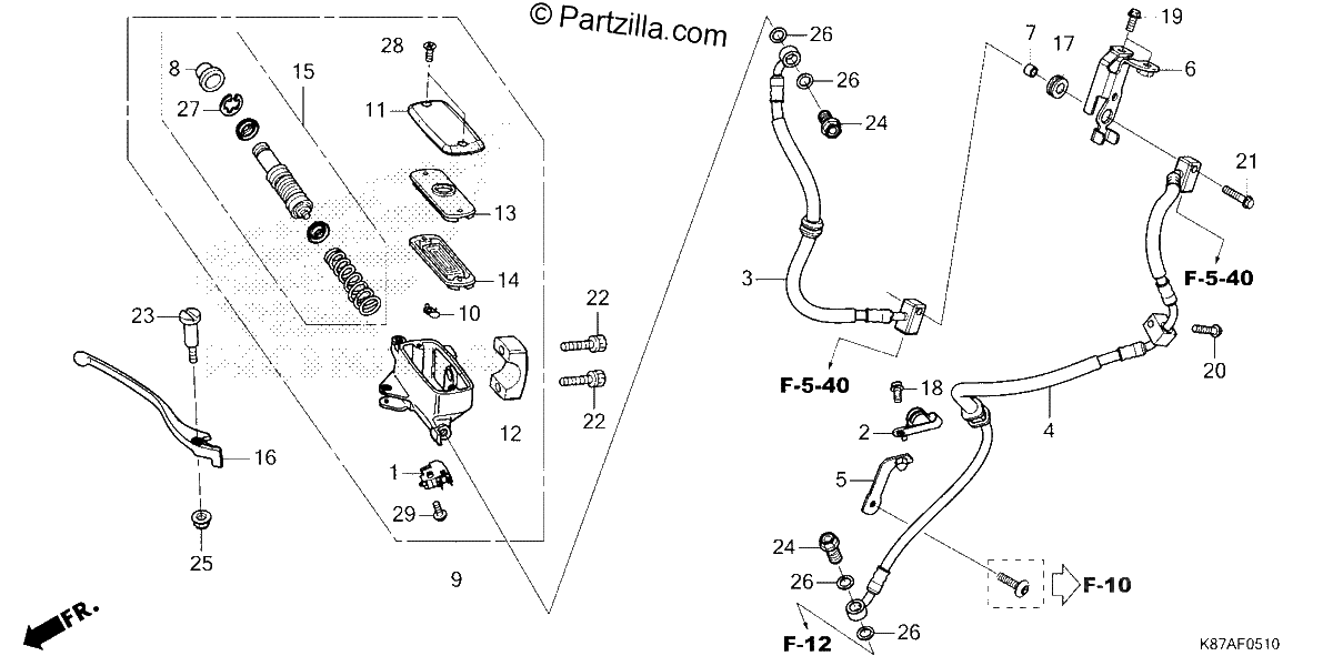 Diagrama de FRONT BRAKE MASTER CYLINDER 2