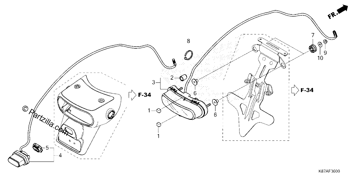 Diagrama de TAILLIGHT LICENSE LIGHT
