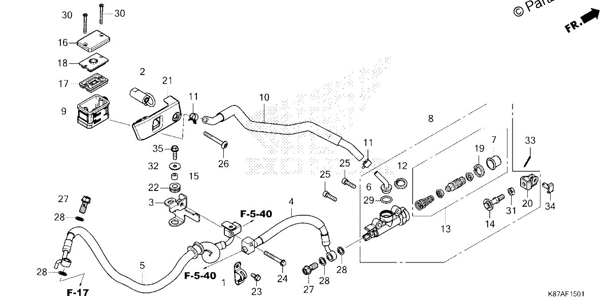 Diagrama de REAR BRAKE MASTER CYLINDER 2