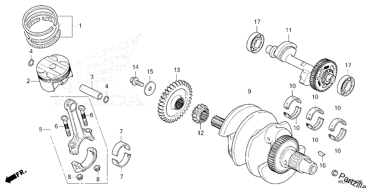 Diagrama de CRANKSHAFT PISTON