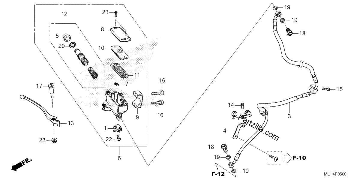 Diagrama de FRONT BRAKE MASTER CYLINDER 1