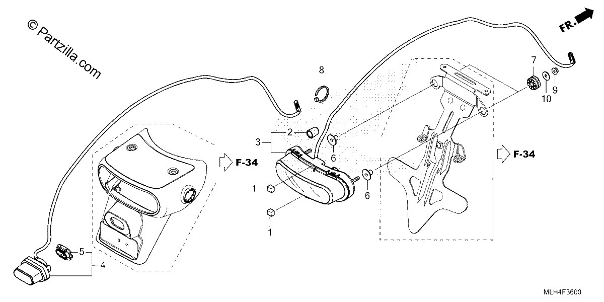Diagrama de TAILLIGHT LICENSE LIGHT
