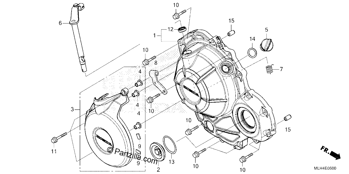 Diagrama de RIGHT CRANKCASE COVER
