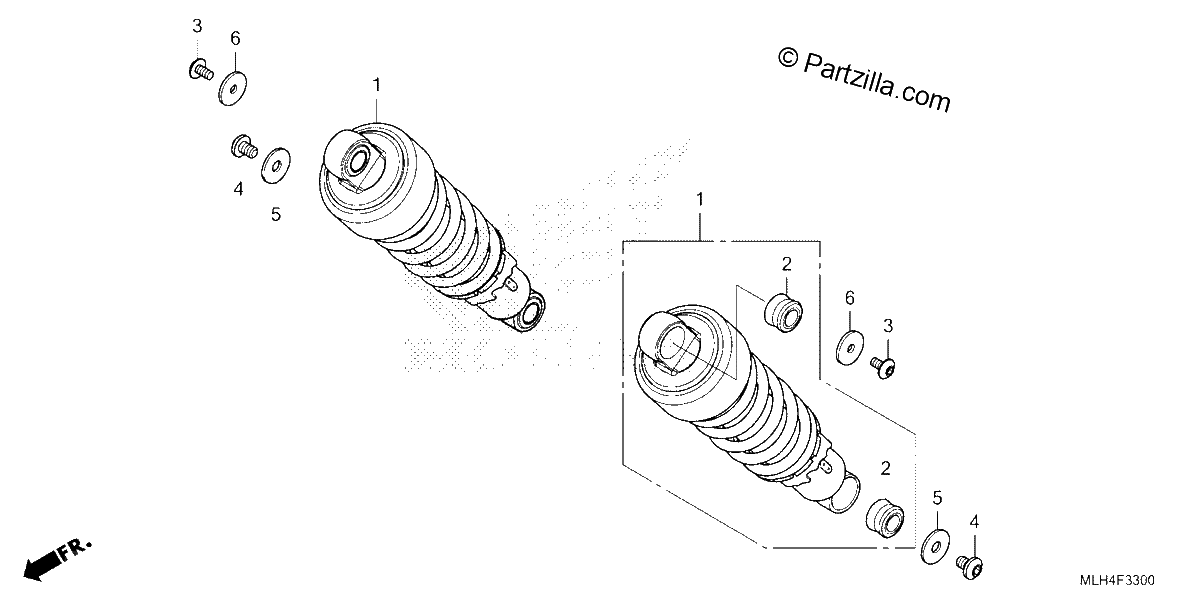 Diagrama de REAR SHOCK ABSORBER