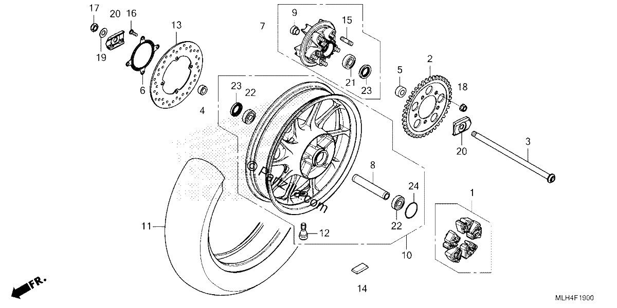 Diagrama de REAR WHEEL