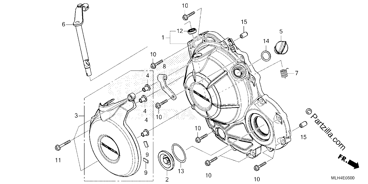 Diagrama de RIGHT CRANKCASE COVER