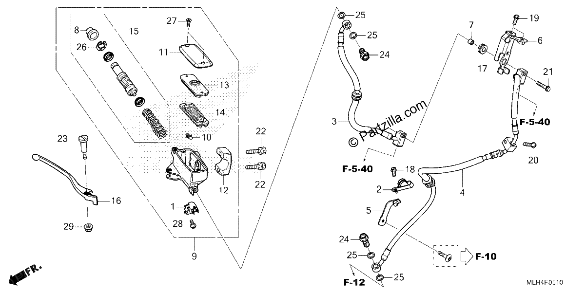 Diagrama de FRONT BRAKE MASTER CYLINDER 2