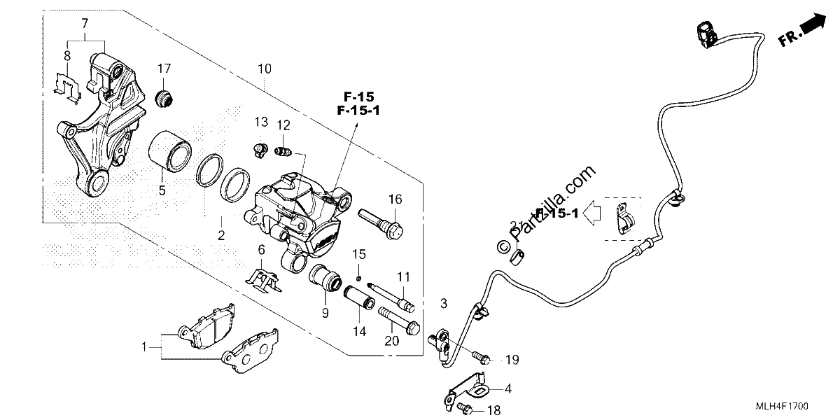 Diagrama de REAR BRAKE CALIPER