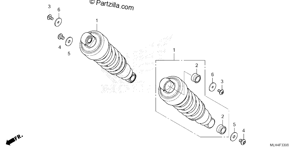 Diagrama de REAR SHOCK ABSORBER