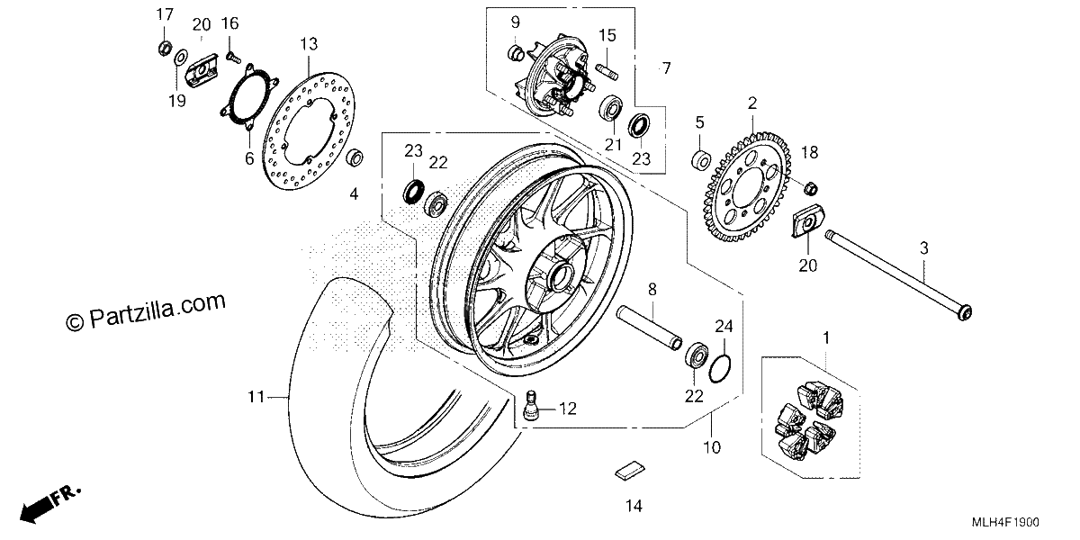 Diagrama de REAR WHEEL