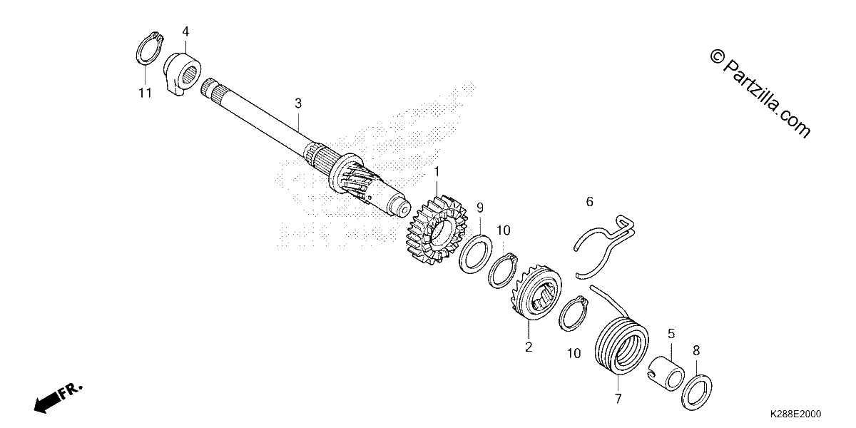 Diagrama de KICK STARTER SPINDLE
