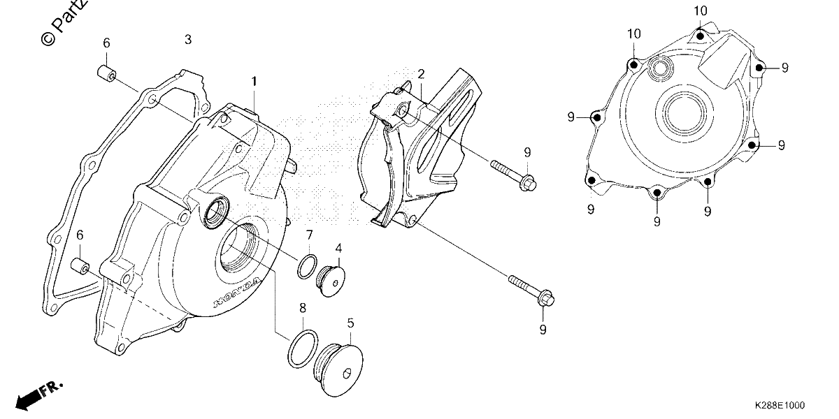 Diagrama de LEFT CRANKCASE COVER