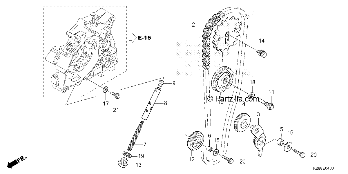 Diagrama de CAM CHAIN TENSIONER