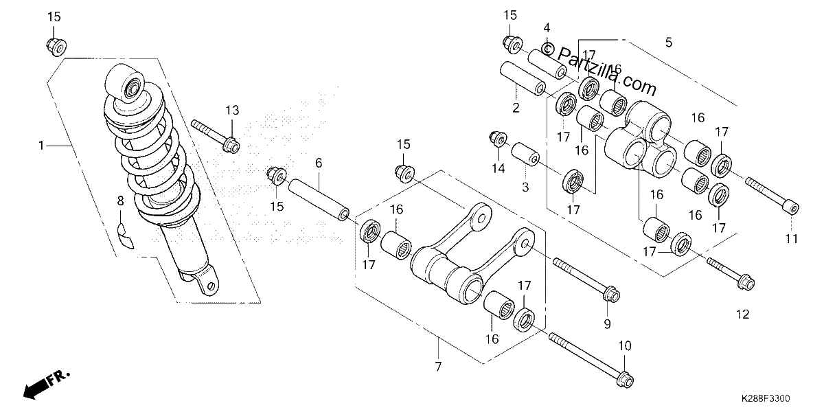 Diagrama de REAR SHOCK ABSORBER