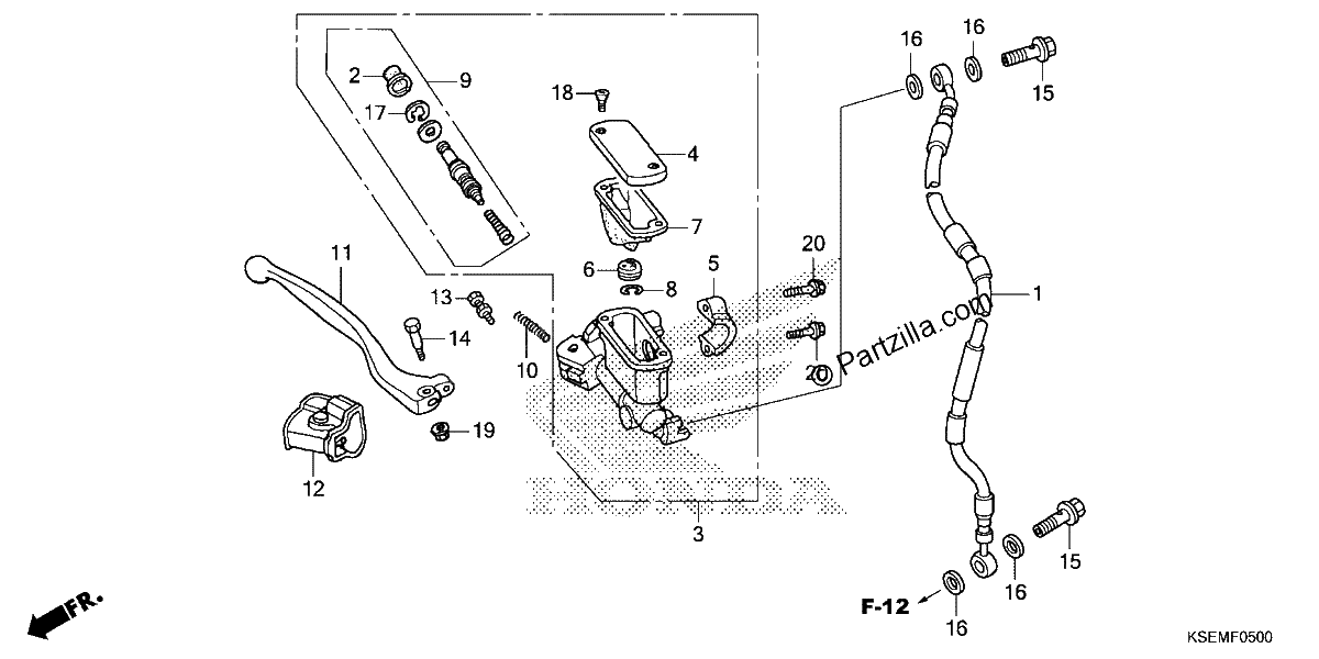Diagrama de FRONT BRAKE MASTER CYLINDER